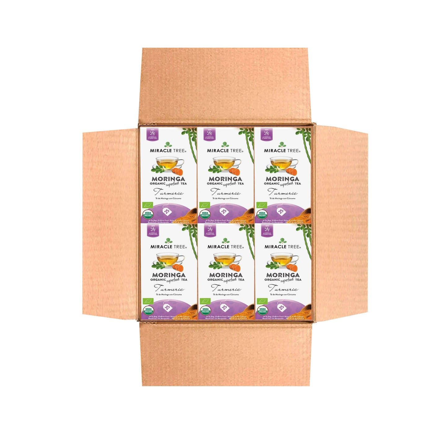 Organic Moringa Tea - Turmeric - Caffeine-Free Herbal Tea
