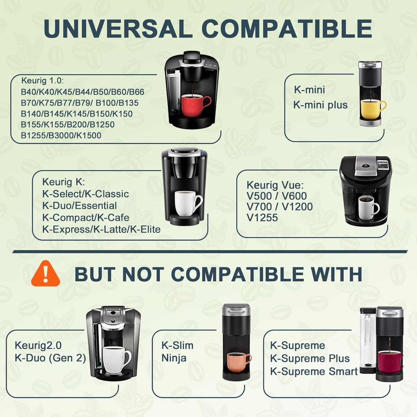 NESSUS 2 Pack Reusable K Cup for Keurig 1.0, Stainless Steel Reusable K Cups for Keurig 1 Prong Coffee Maker K Cup Reusable Coffee Pods with Heat Resistant Handles and Scoop, NO BPA