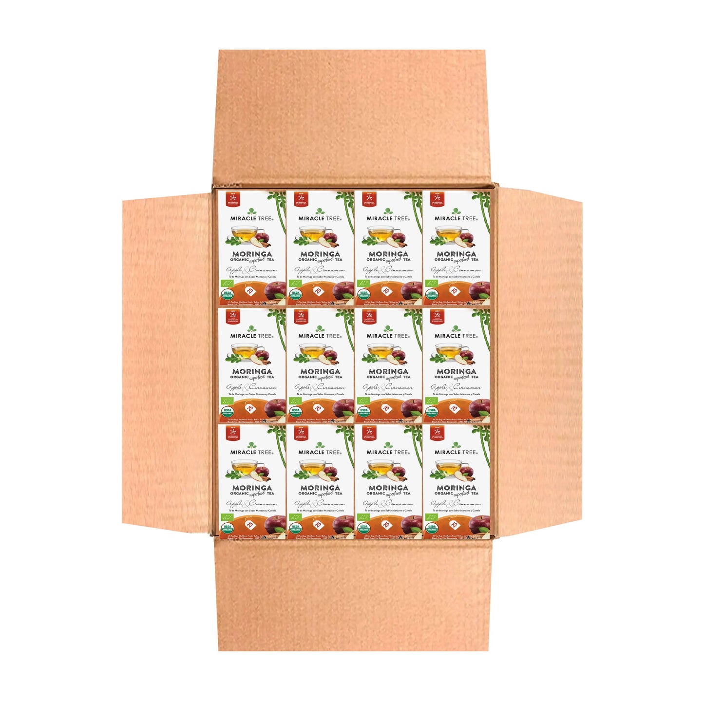 Organic Moringa Tea - Apple & Cinnamon - Caffeine-Free Herbal Tea