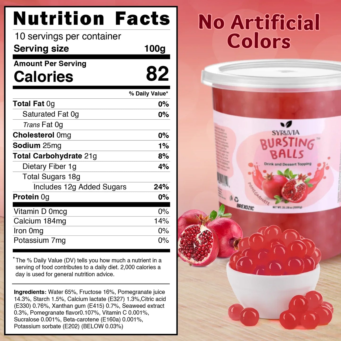 2 LB Pomegranate Flavored Popping Boba
