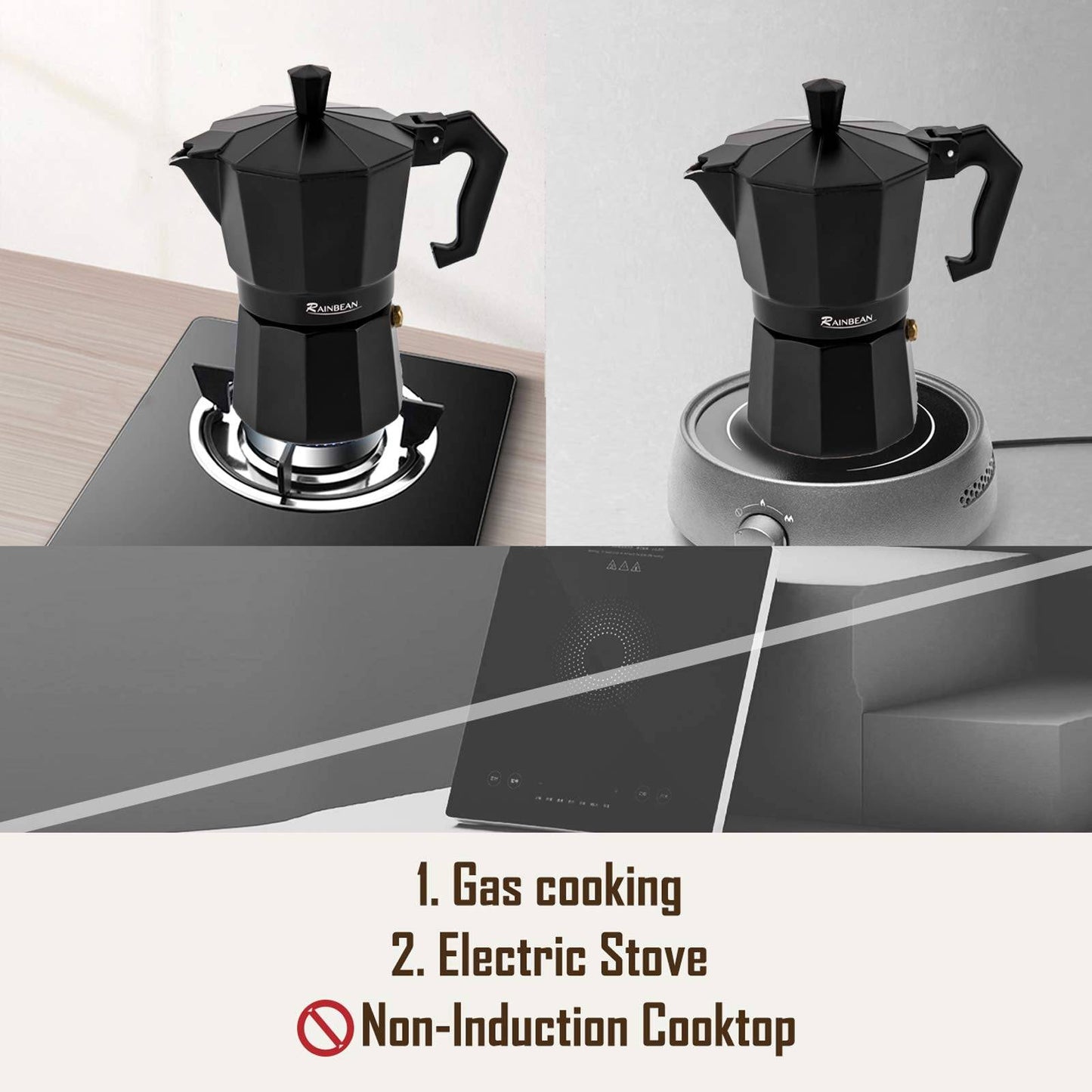 Classic Italian Moka Pot – Stovetop Espresso Maker (3 or 6 Cups)