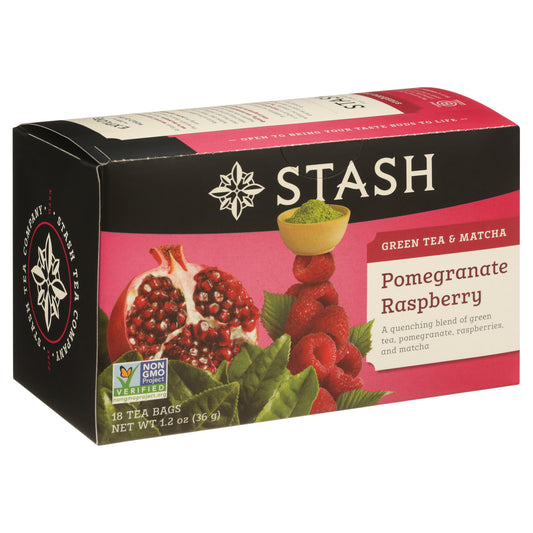 Stash Tea Pomegrante Raspberry With Matcha Tea (6x18 Bag)