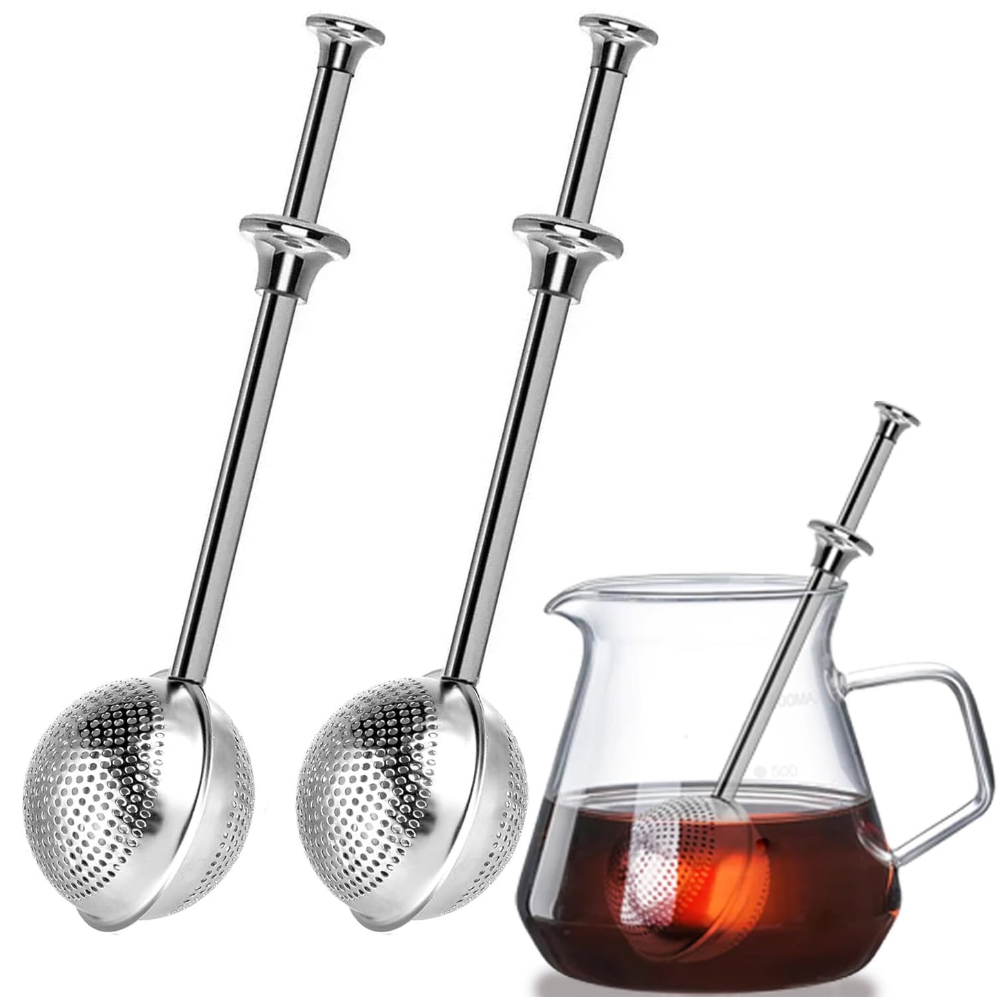 2pack Tea Ball, tea infuser for loose leaf tea, tea strainers for loose tea, stainless steel tea strainer, loose leaf tea steeper, easy clean, tea fine mesh strainer reusable