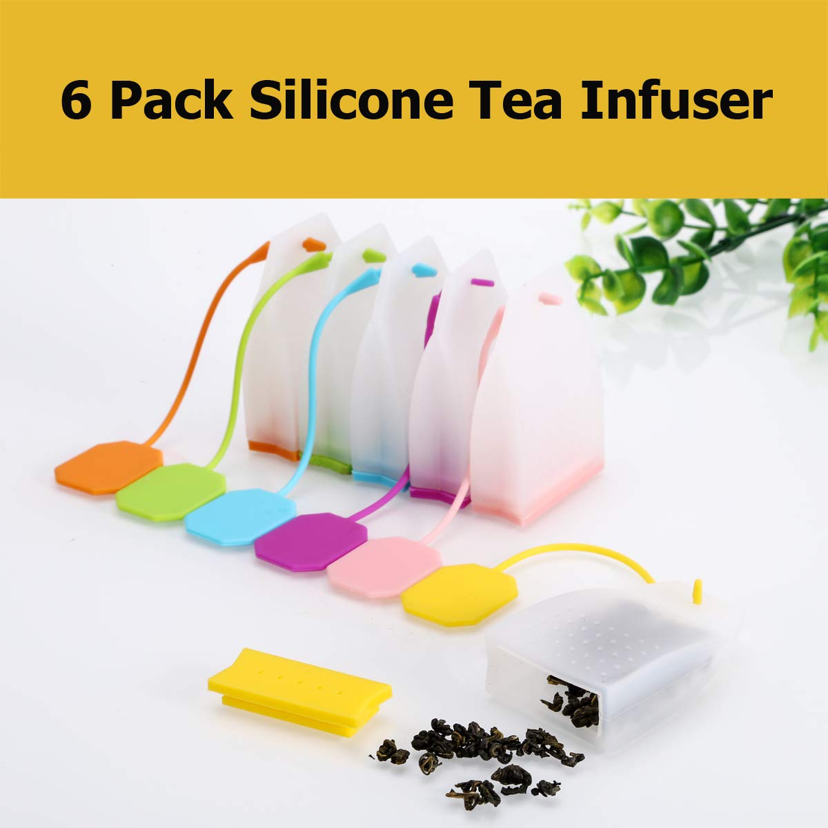 Silicone Tea Infuser, 4 Pack Loose Leaf Tea Filter Bags Strainer with Spoon