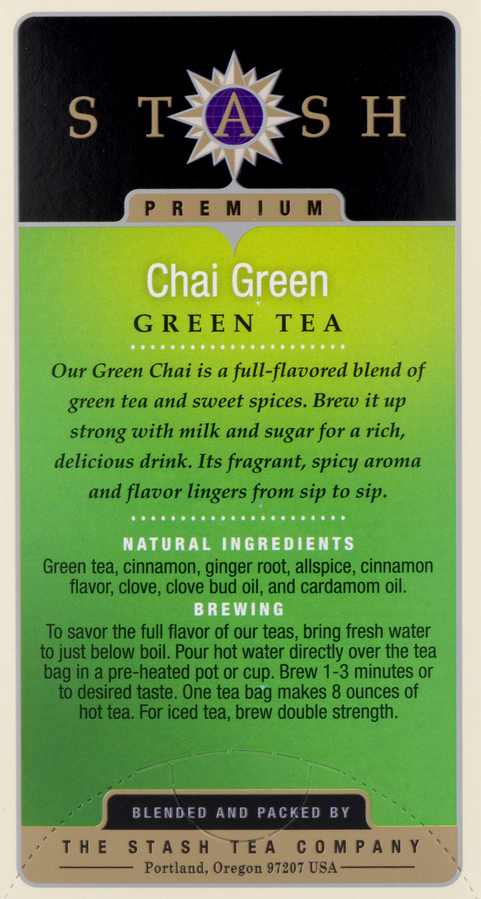 Stash Tea Green Chai Premium Tea (6x20 CT)