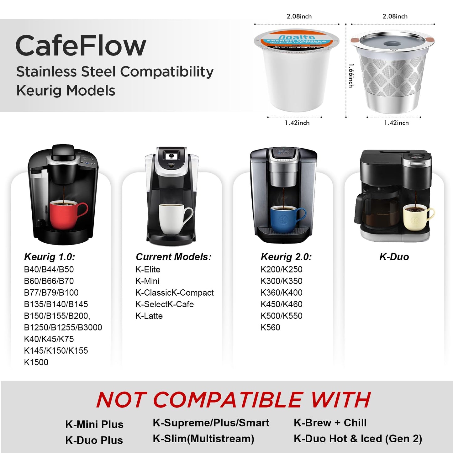 Reusable k Cup Coffee Filters,Universal stainless steel Refillable k Cups Filter Use for Keurig 2.0 and 1.0 Coffee Makers-brewers (3pack)