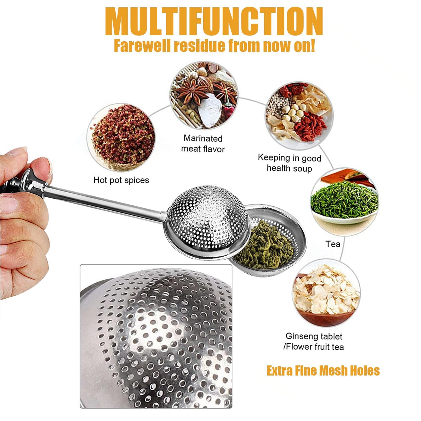 2pack Tea Ball, tea infuser for loose leaf tea, tea strainers for loose tea, stainless steel tea strainer, loose leaf tea steeper, easy clean, tea fine mesh strainer reusable