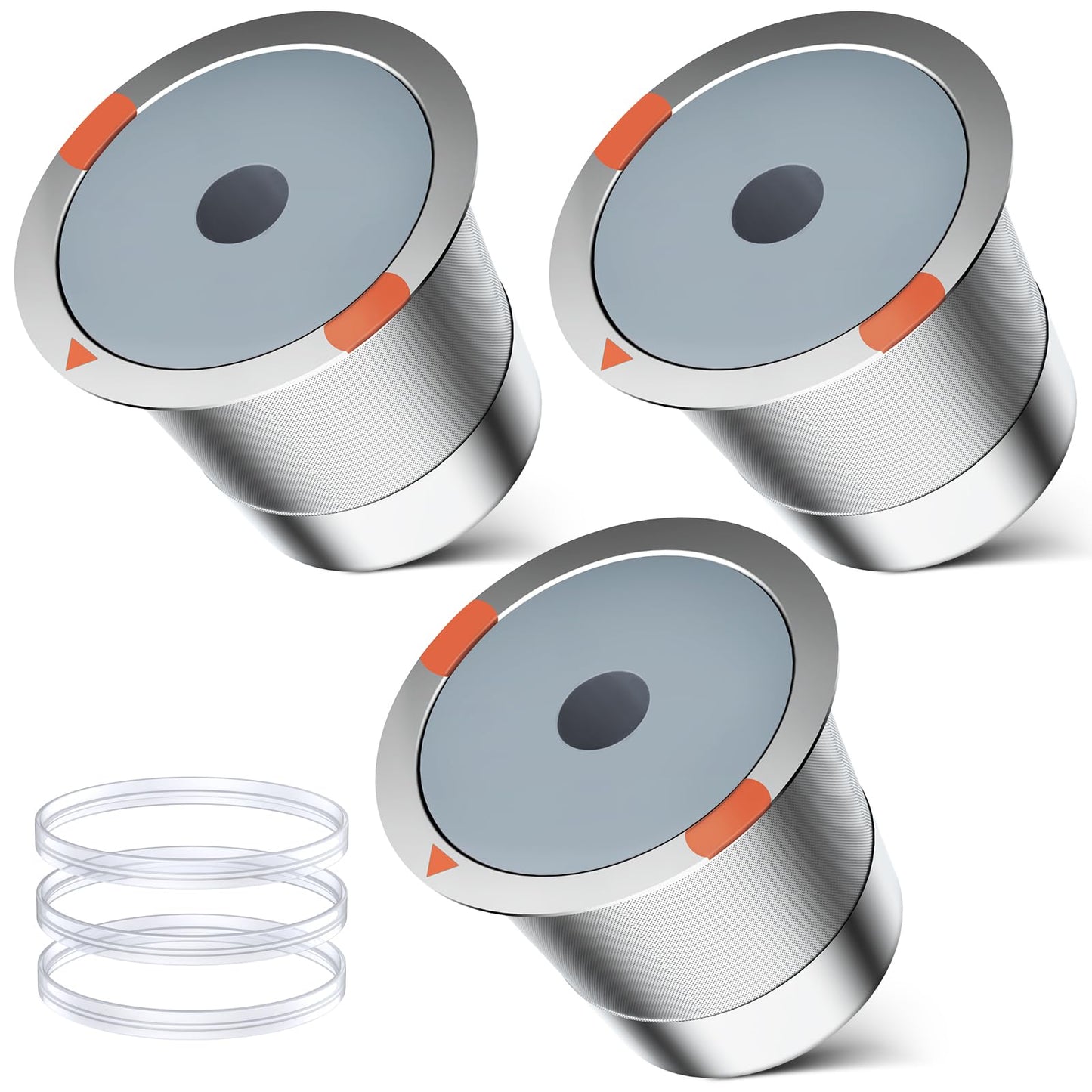 Reusable k Cup Coffee Filters,Universal stainless steel Refillable k Cups Filter Use for Keurig 2.0 and 1.0 Coffee Makers-brewers (3pack)