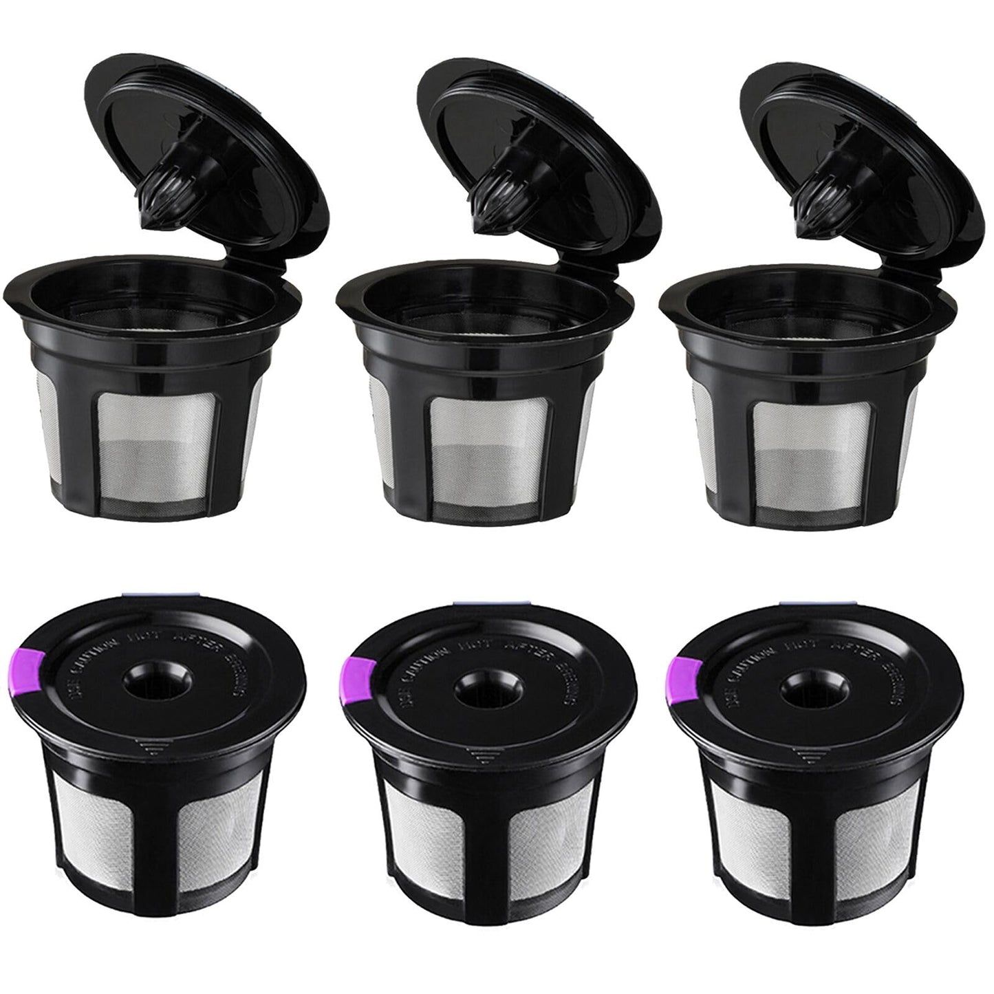 Reusable K Cups, Universal Fit Reusable Coffee Filters with Food Grade Stainless Steel Mesh Eco-Friendly Coffee Pods, for 1.0 and 2.0 Brewers (4)