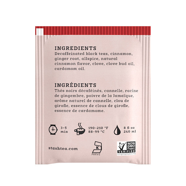 Stash Tea Chai Spice Blend Decaf Tea (6x18 CT)