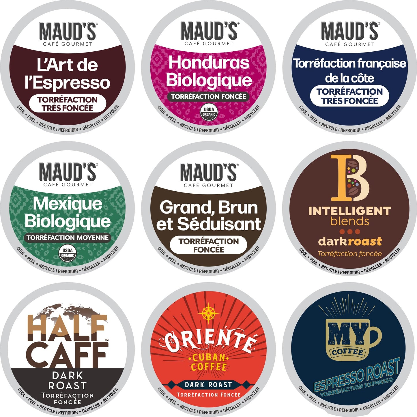 Intelligent Blends – Coffee Pods – Dark Roast Variety – 50 ct – Recyclable Pods - Canadian Distribution - Ships Free Within Canada on Orders Above CAD $199