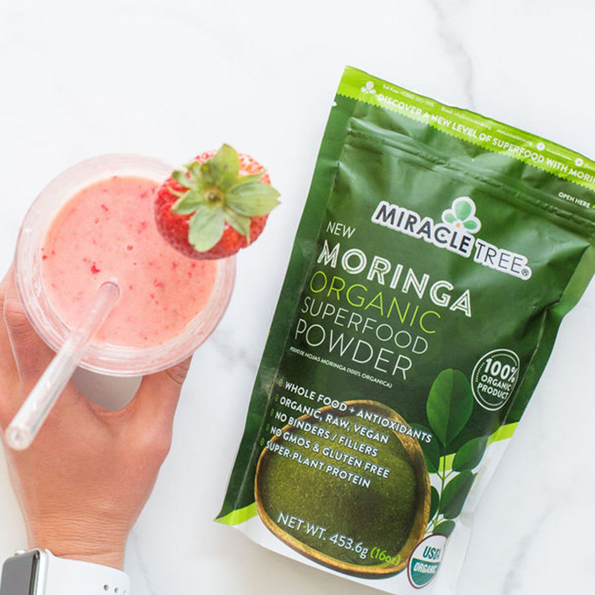 Organic Moringa Powder - 16oz Pouch (1 lb)