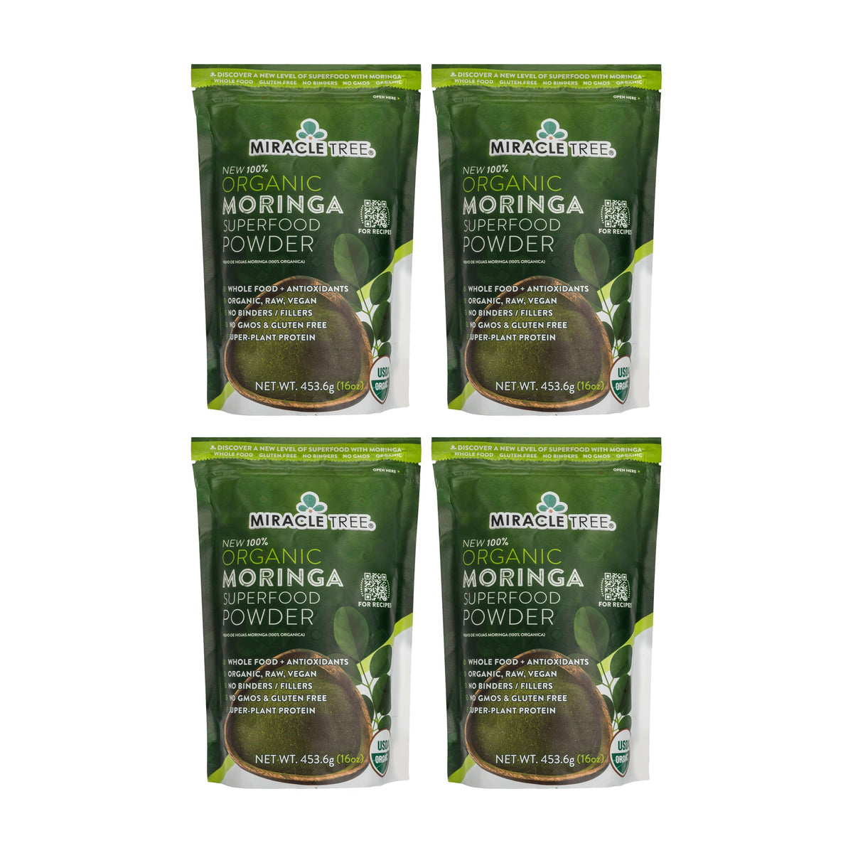 Organic Moringa Powder - 16oz Pouch (1 lb)