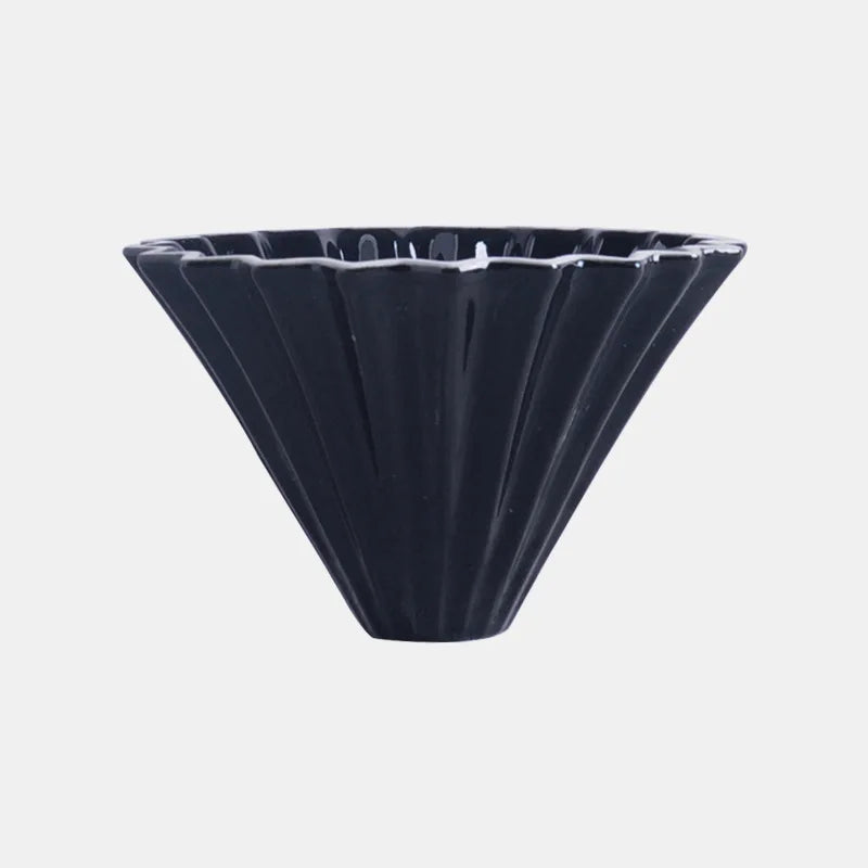 StepUp Coffee Origami Ceramic Pour Over Dripper, Handmade Cone Brewer