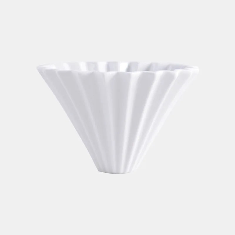 StepUp Coffee Origami Ceramic Pour Over Dripper, Handmade Cone Brewer