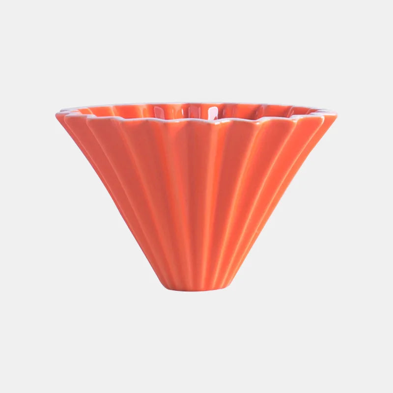 StepUp Coffee Origami Ceramic Pour Over Dripper, Handmade Cone Brewer