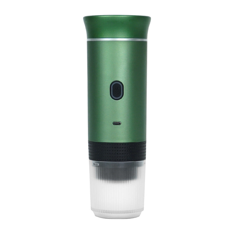 NNEDSZ Green Portable Espresso Coffee Machine - Universal 3-in-1 Capsule, Coffee Powder, and Espresso Maker