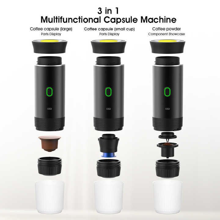 NNEDSZ Green Portable Espresso Coffee Machine - Universal 3-in-1 Capsule, Coffee Powder, and Espresso Maker