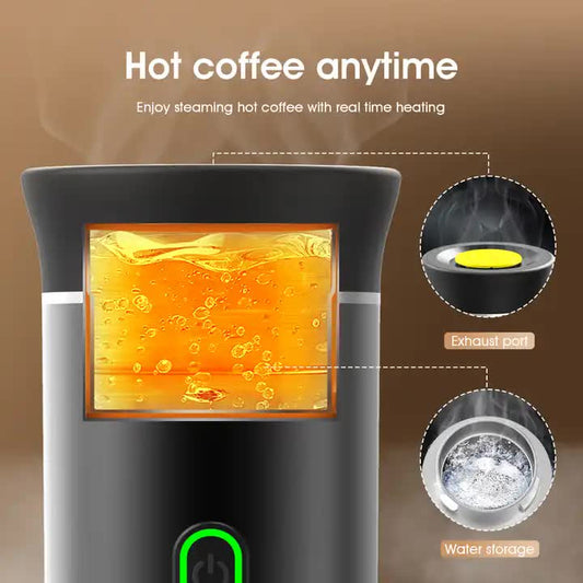 NNEDSZ Grey Portable Espresso Coffee Machine - Universal 3-in-1 Capsule, Coffee Powder, and Espresso Maker