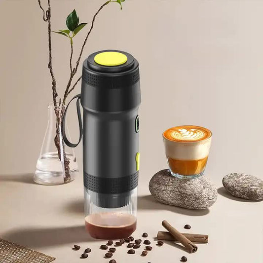NNEDSZ Black Portable Fully Automatic Espresso Coffee Machine - Universal 3-in-1 Capsule, Coffee Powder & Espresso Maker