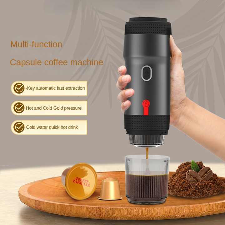 NNEDSZ White Portable Fully Automatic Espresso Coffee Machine - Universal 3-in-1 Capsule, Coffee Powder & Espresso Maker
