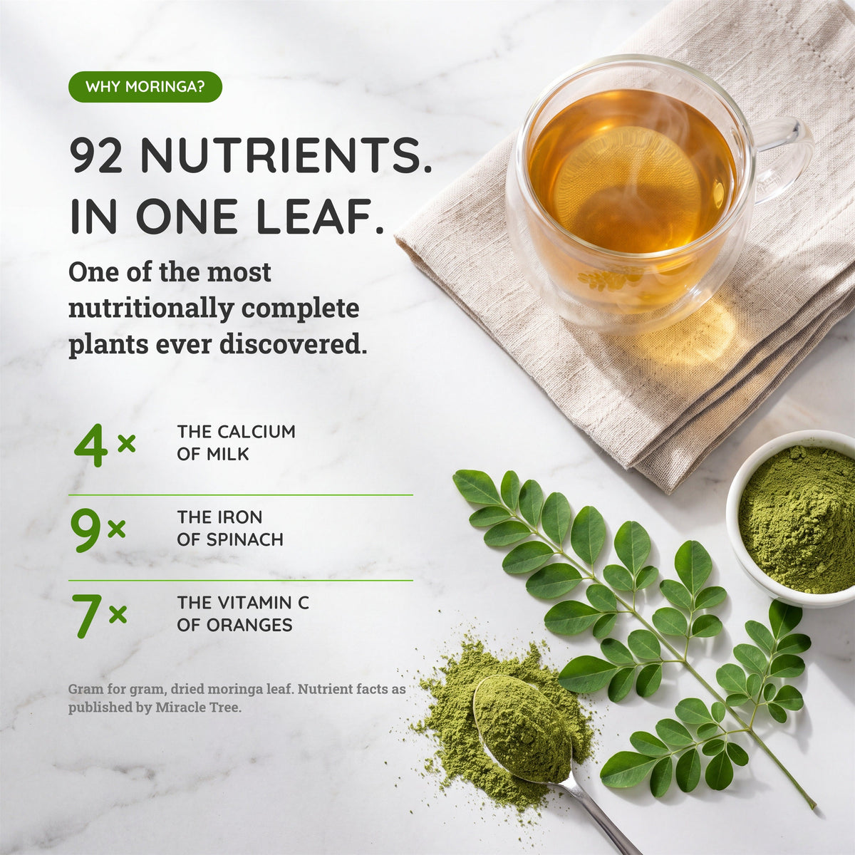 Organic Moringa Tea - Peach & Ginger - Caffeine-Free Herbal Tea