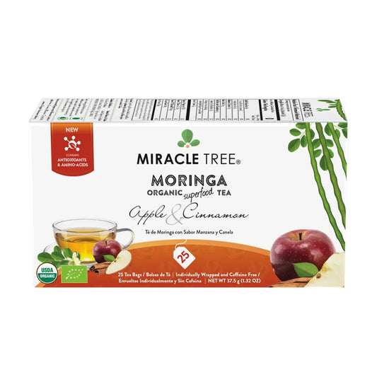 Organic Moringa Tea - Apple & Cinnamon - Caffeine-Free Herbal Tea